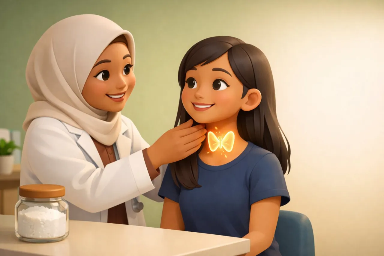Ilustrasi 3D: Kekurangan yodium & gondok